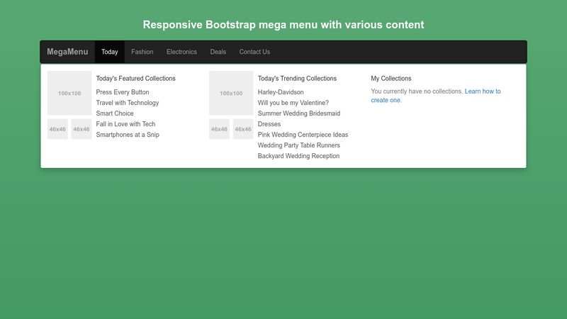 Responsive Bootstrap Mega Menu