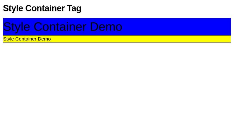 tag for scoped CSS and container queries