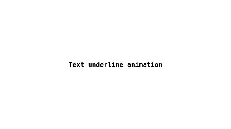 Text Underline Animation