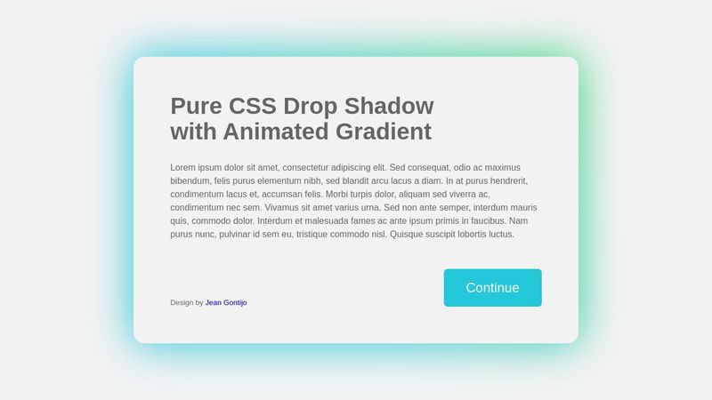 Pure CSS Drop Shadow with Animated Gradient