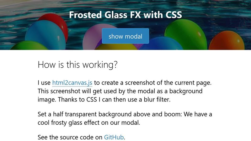 Frosted Glass Effect with CSS