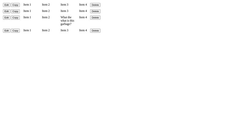 Scrollable HTML Table with buttons on left and right.