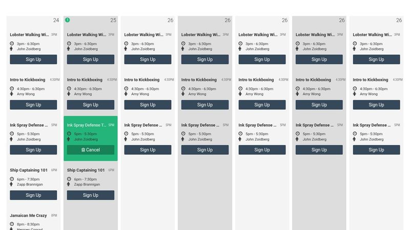 Responsive Calendar Week View