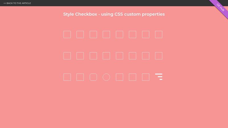 Style Checkboxes - using CSS custom properties