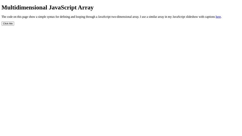 Multidimensional JavaScript Array