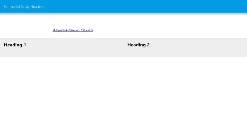 Horizontal Sticky Headers