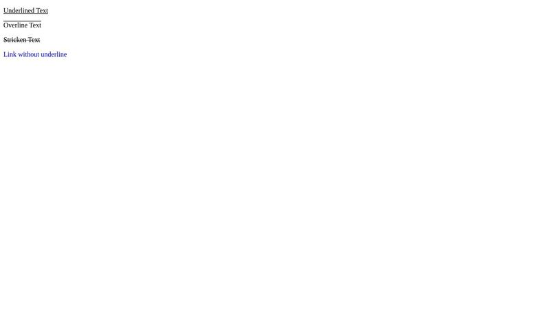 Different styles of underline supported with the text-decoration CSS ...