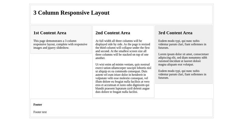 3 Column Responsive Layout