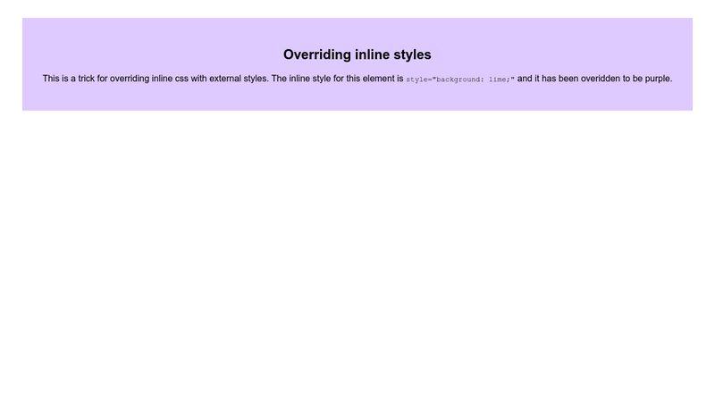 Overriding Inline Css