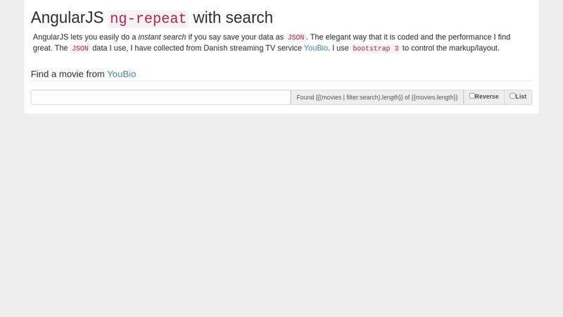 AngularJS ng-repeat with search