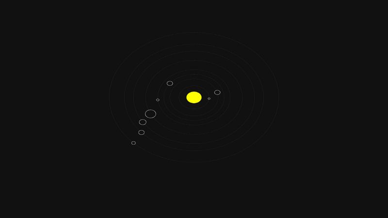 Wireframe solar system