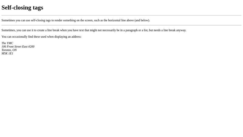 HTML Variation #2 - Self-closing tags