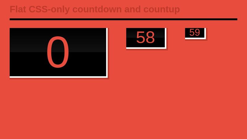 Flat css-only countdown and countup