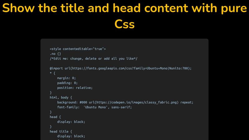 Show the title and head content with pure Css