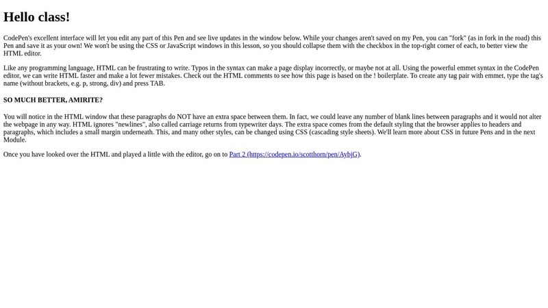 HTML Part 1 - The Basic Boilerplate