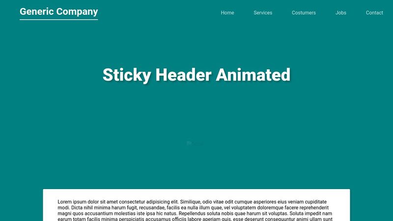 Sticky Header Animated