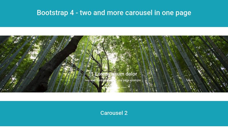 Bootstrap 4 two and more carousel in one page example