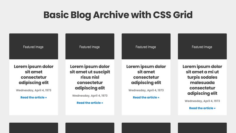 Basic Blog Archive With CSS Grid