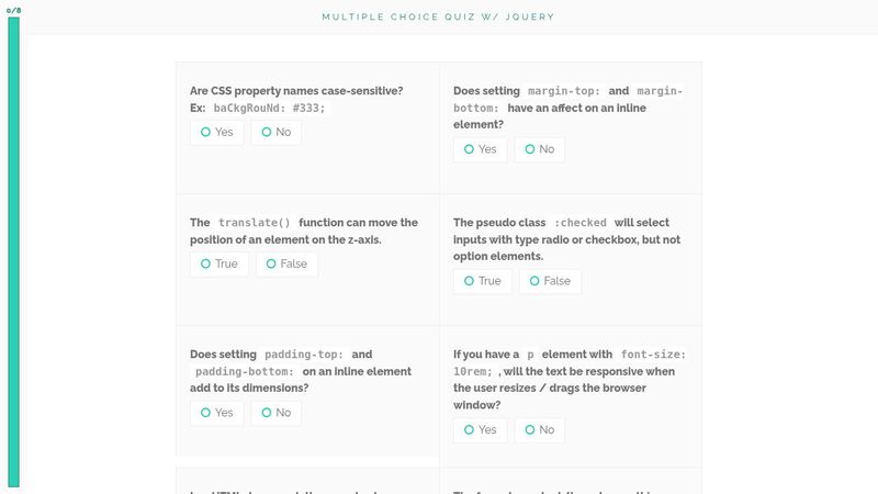 jQuery Create-a-Quiz