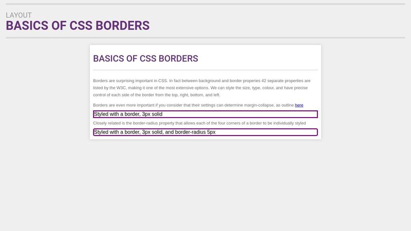 Border Basics