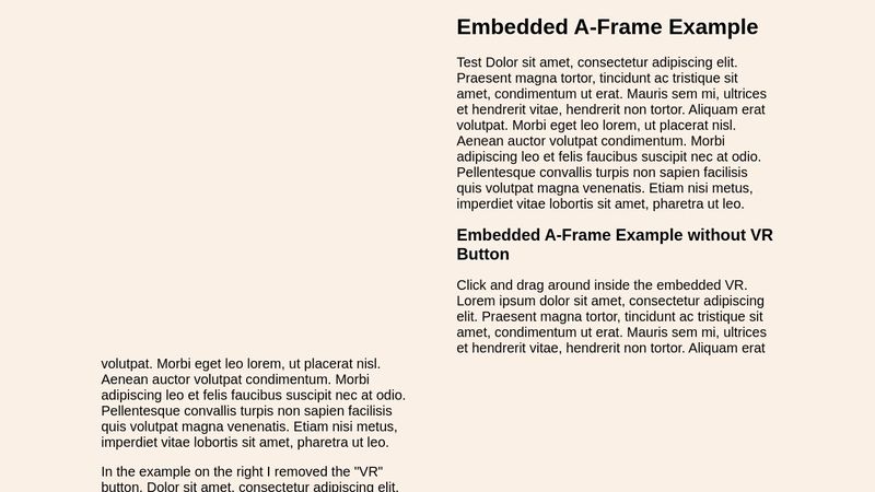 Embedded A-Frame Code in HTML