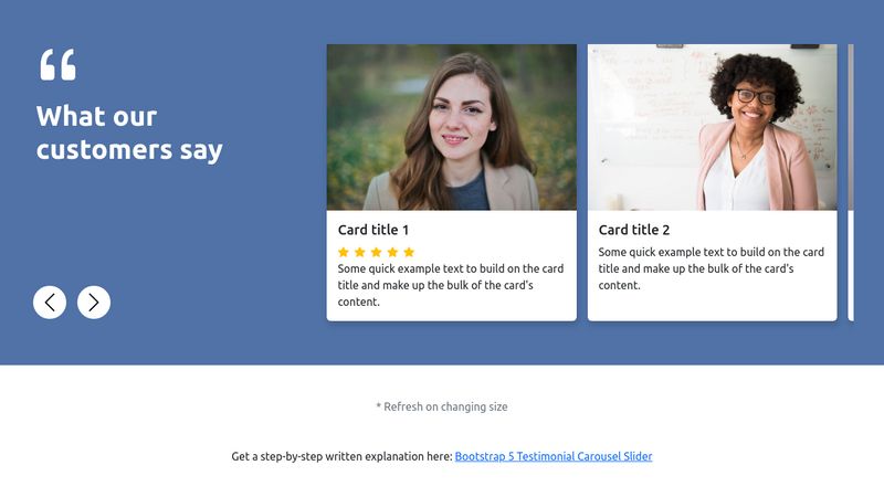 Bootstrap Testimonial Carousel Slider