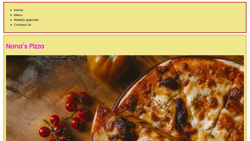 HTML - Pizza Restaurant Redesign V1