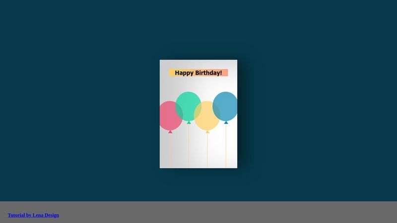 CSS Balloons Birthday Card