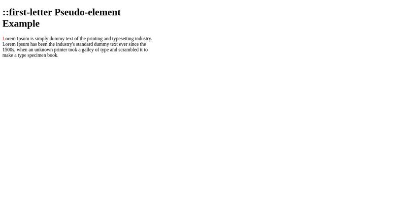 ::first-letter Pseudo-element
