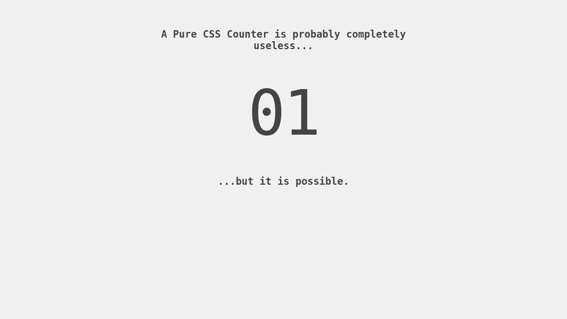 Pure CSS Counter