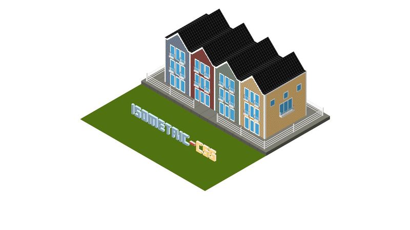 Coloured Houses: Isometric-CSS Demo