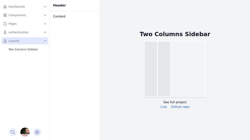 Responsive Two Columns Sidebar