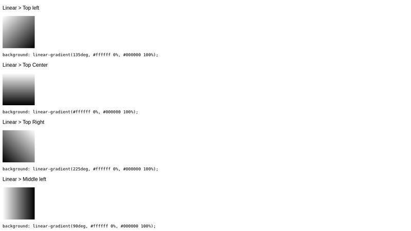 Gradient examples - linear