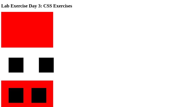 Lab Exercise Day 3: CSS Exercises