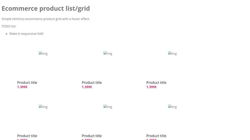 CSS List/Grid Product