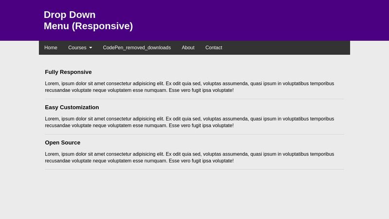 Drop Down Menu