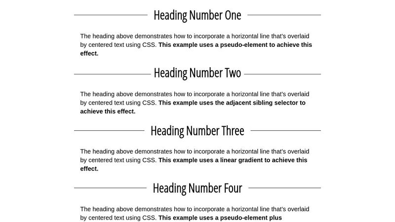 Centered Heading Over Horizontal Line (4 Methods)