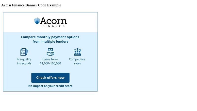 Acorn Finance Banner Code Example