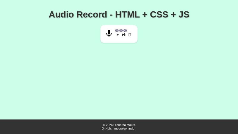 Audio Record - HTML + CSS + JS