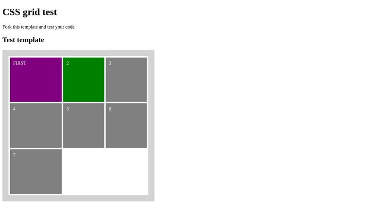 CodePen Home CSS grid test template