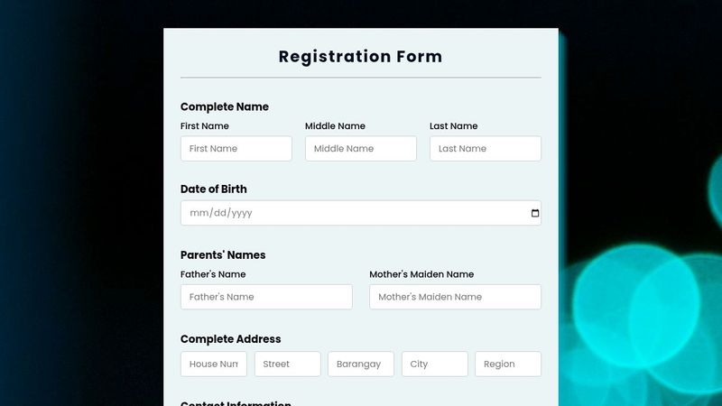 Responsive Registration Form