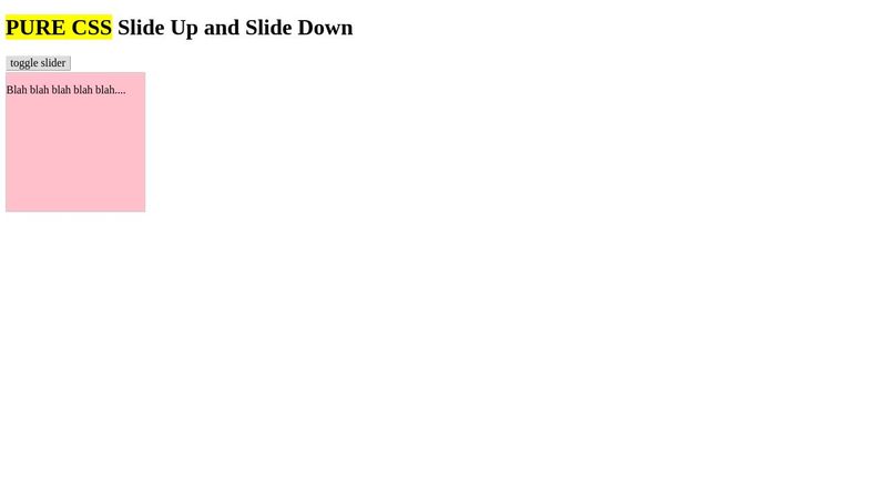 Pure CSS toggle Slide