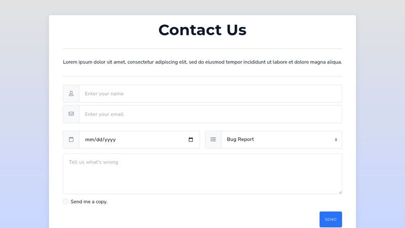 Contact Form Cirrus CSS