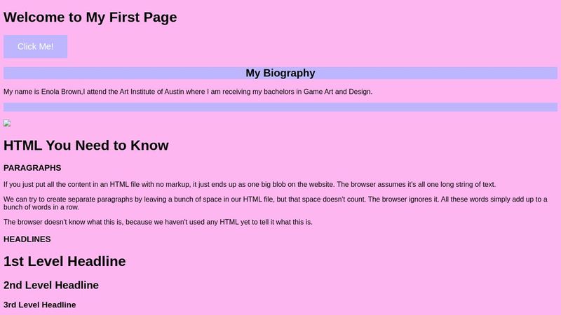 Week 2: Basic HTML and CSS Page