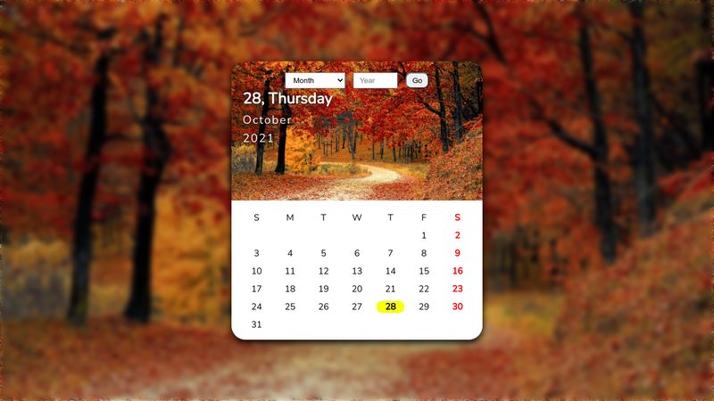 Pure JavaScript Dynamic Calendar