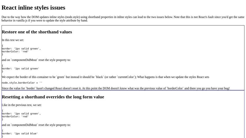 React Inline Styles Issues