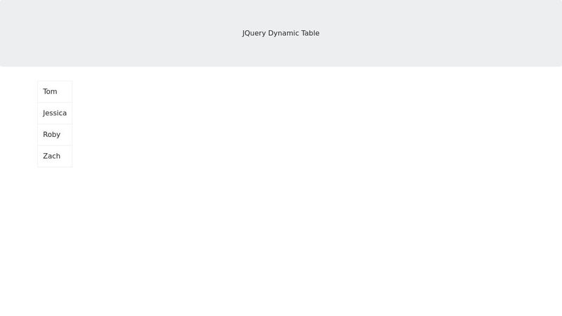 Dynamic Jquery Table