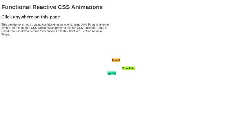 Functional Reactive CSS Animations