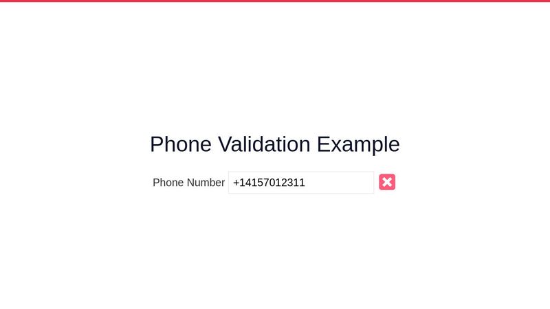 Phone Number Validation Example