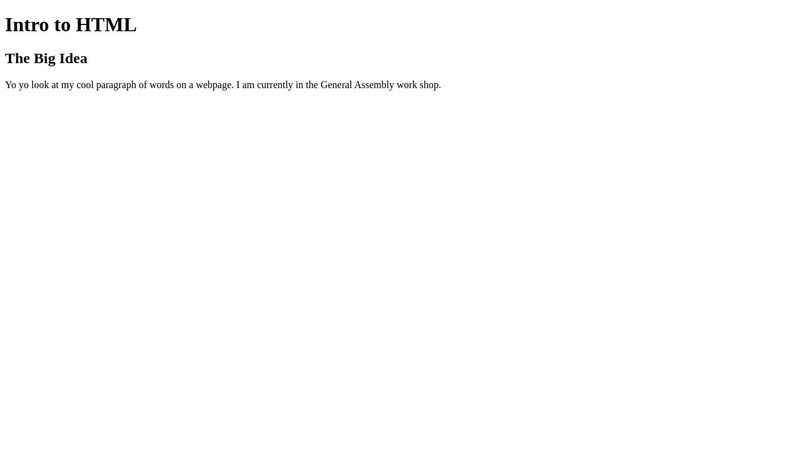 Intro to HTML Lesson Starter
